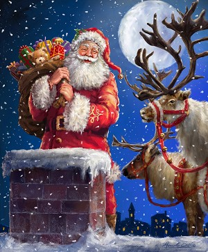 Christmas Time Digital P10741 On the Housetop 36 Inch Panel Riley Blake 