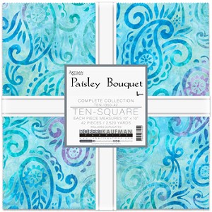 Paisley Bouquet Artisan Batik 10 Inch Layer Cake Squares Robert Kaufman 
