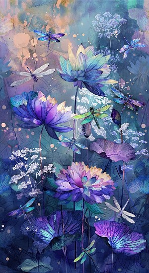 Dragonfly Mist CD3891 24 Inch Panel Dragonflies Timeless Treasures 