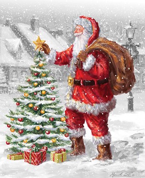 Christmas Wishes Digital Panel DP15041 Outdoor Santa 36 x 44 Inch Riley Blake 