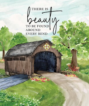 Covered Bridges in Spring PD15826 Digital Panel Riley Blake 