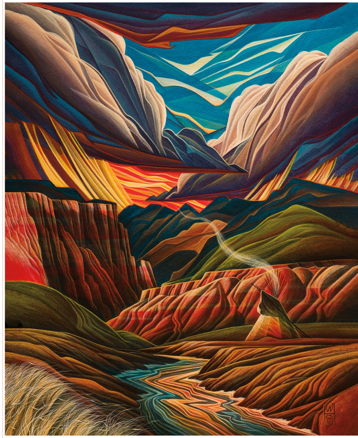 Western Reflections PD17070 Riverside Encampment 36 Inch Panel Riley Blake 