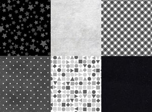 Playtime Flannel Basics Black 1 Yard Bundle Maywood Studio 