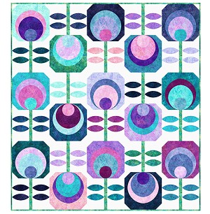 New Stonehenge Flower Power Fat Quarter Quilt Kit Northcott 