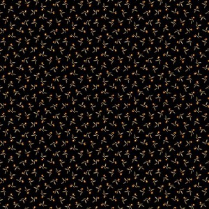 Midnight Cheddar R172085D Black Dot Leaf Marcus Fabrics 