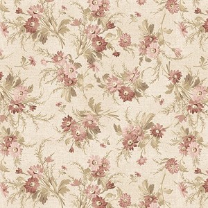 Yardley House R541955D Tan Flowers Marcus Fabrics 