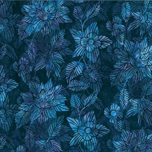 Hoffman Bali Batik S2301 440 Liquorice Fractured Florals 