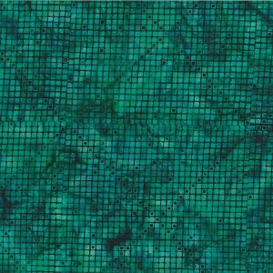 Hoffman Bali Batik S2305 702 Deep Emerald Cross Grid 
