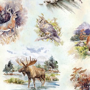Woodland Whispers S4840 20 Wildlife Digital Hoffman 
