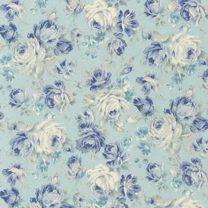 English Garden 87506D3 7 Water Blue Large Floral Robert Kaufman 