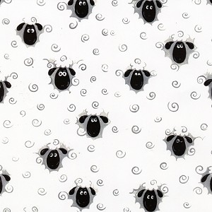 White Allover Sheep SB20051C Susy Bee 