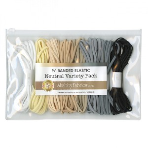 Elastic Variety 8 Pack Neutral Nylon Banded Elastic 