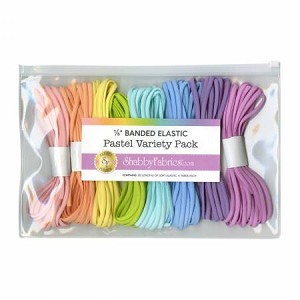 Elastic Variety 8 Pack Pastel Nylon Banded Elastic 
