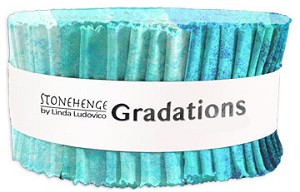 New Stonehenge Gradations Jelly Roll Strip Peacock 66 Northcott 