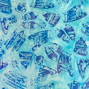 AMNSH 2025 SH185 517 Tossed Sleds Blue Mystic Island Batik 