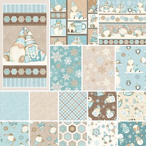 I Love Snow Gnomies Flannel 1 yard Panel Collection Henry Glass 