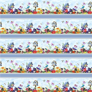 Song Birds Digital 4321 MU Border Print P and B Textiles 