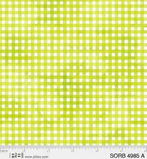 Sorbet Gingham 4985 A Lime P and B Textiles 