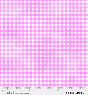 Sorbet Gingham 4985 F Bright Pink P and B Textiles 