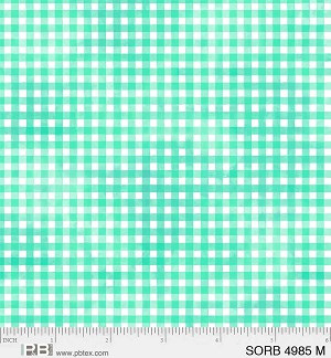 Sorbet Gingham 4985 M Aqua P and B Textiles 