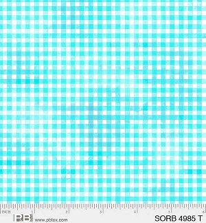 Sorbet Gingham 4985 T Teal P and B Textiles 