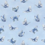 Spring Blue 4132 B Blue Butterflies, P & B Textiles 