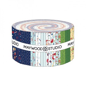 Red White and Bloom Jelly Roll Strips Maywood Studio 