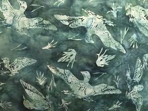 Hoffman Exclusive Bali Batik T2496 174 Seamist Flying Loons 