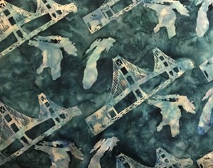 Hoffman Exclusive Bali Batik T2510 341 Wade Mackinac Bridge 