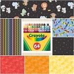 Box of Crayons Black 8 x 1 Yard Bundle Riley Blake 