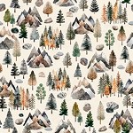 Bigfoot MINKEE 30994 E Cream Trees Quilting Treasures 