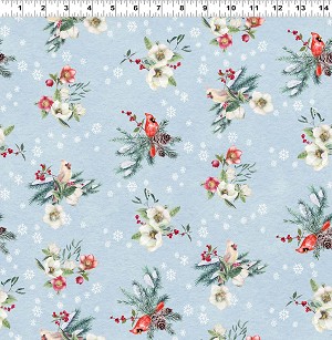 Quilt Minnesota 2026 Y4886 87 Light Denim Digital Floral Birds Clothworks 