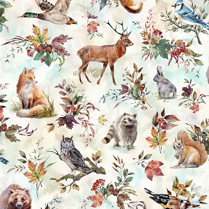 Forest Tales V5200 16 Sky Scattered Animals Digital Print Hoffman 