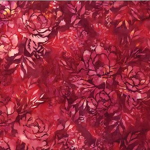 Bali Batik Mixed Floral Leaves W2578 114 Geranium Hoffman 