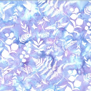 Bali Batik Hummingbird Garden W2584 139 Periwinkle Hoffman 