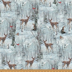 Winter Tales Digital W5395 307 Snow Forest  Animals Hoffman 