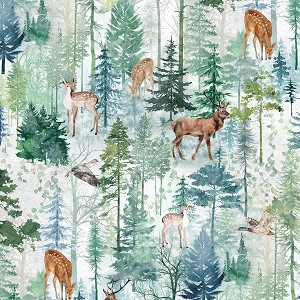 Tree Line Digital W5434 44 Animals Forest Hoffman 