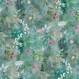 Blush Garden W5494 D7 Dusty Rose Floral Garden Digital Print Hoffman 