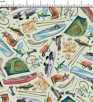 All Minnesota Shop Hop 2024 30212 H Light Olive Camping Toss Quilting Treasurs 