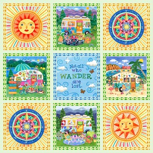 Wanderlust 4613 PA Wandering Square Panel P and B Textiles 