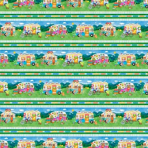 Wanderlust 4614 MU Border Stripe P and B Textiles 