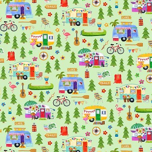 Wanderlust 4615 G Green Campers P and B Textiles 