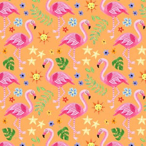 Wanderlust 4620 O Orange Flamingos P and B Textiles 