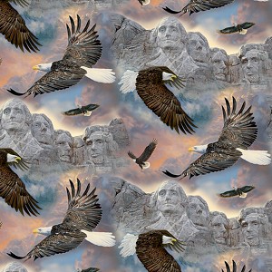 Soaring Over Mount Rushmore WW31229C1 Digital, David Textiles 