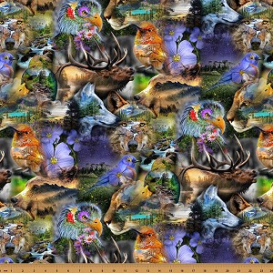 Wild and Woven X5686 170 Meadow Allover Wildlife Hoffman 