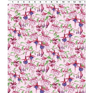 Fuchsias and Hummingbirds Y2355 41 Pink, Clothworks 
