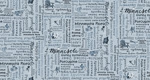 Quilt Minnesota 2023 Y3836 141 Slate Words Clothworks 