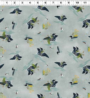 Quilt Minnesota 2024 Y4179 5 Light Gray Digital Loons Clothworks 