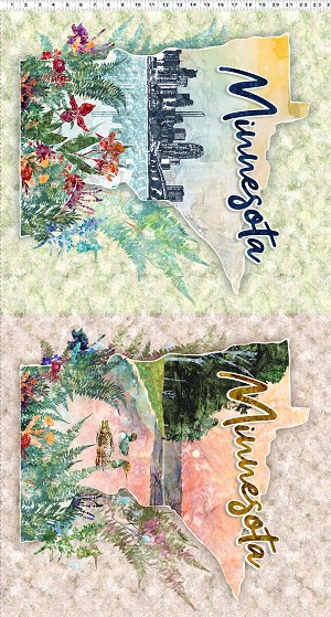 Quilt Minnesota 2025 Digital 22 x 24 States Panel Y4495 55 Multi Clothworks 